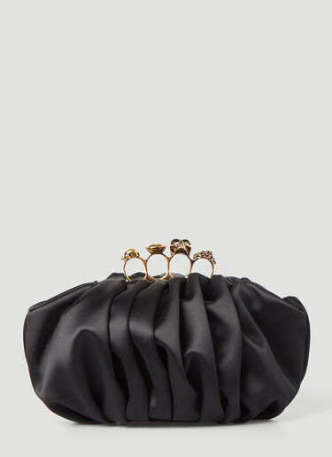 Alexander McQueen Barnacle Four Ring Clutch Bag Black amq0247044