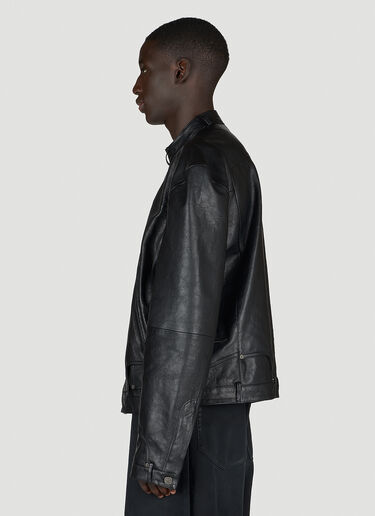 Balenciaga Deconstructed Leather Jacket Black bal0154002