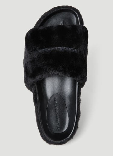 Stella McCartney 인조 모피 플랫폼 샌들 블랙 stm0253014
