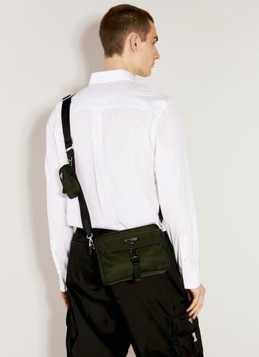 Prada Re-Nylon And Saffiano Leather Crossbody Bag Green pra0156021