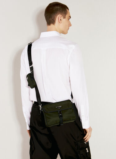 Re-Nylon And Saffiano Leather Crossbody Bag Prada Re-Nylon And Saffiano Leather Crossbody Bag Green pra0156021