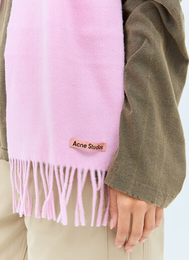 Acne Studios Skinny Fringe Wool Scarf Pink acn0257030