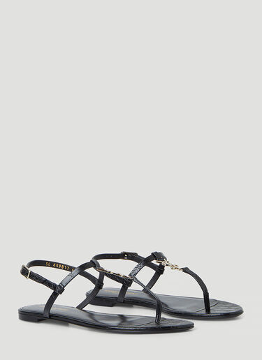 Saint Laurent Cassandra Sandals Black sla0245146