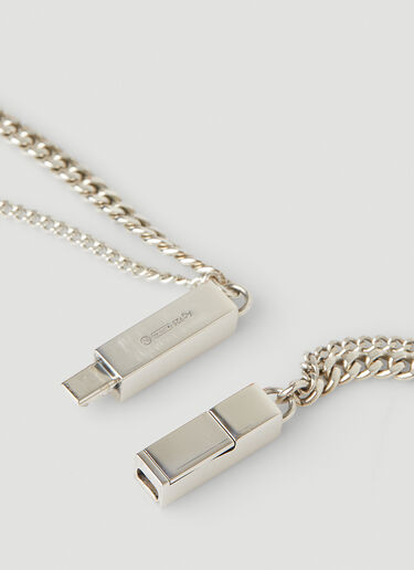 Bottega Veneta Double Chain Necklace Silver bov0151068