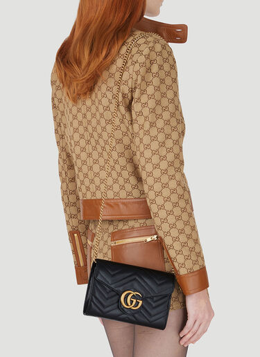 Gucci GG Marmont Quilted Mini Chain Shoulder Bag Black guc0247300