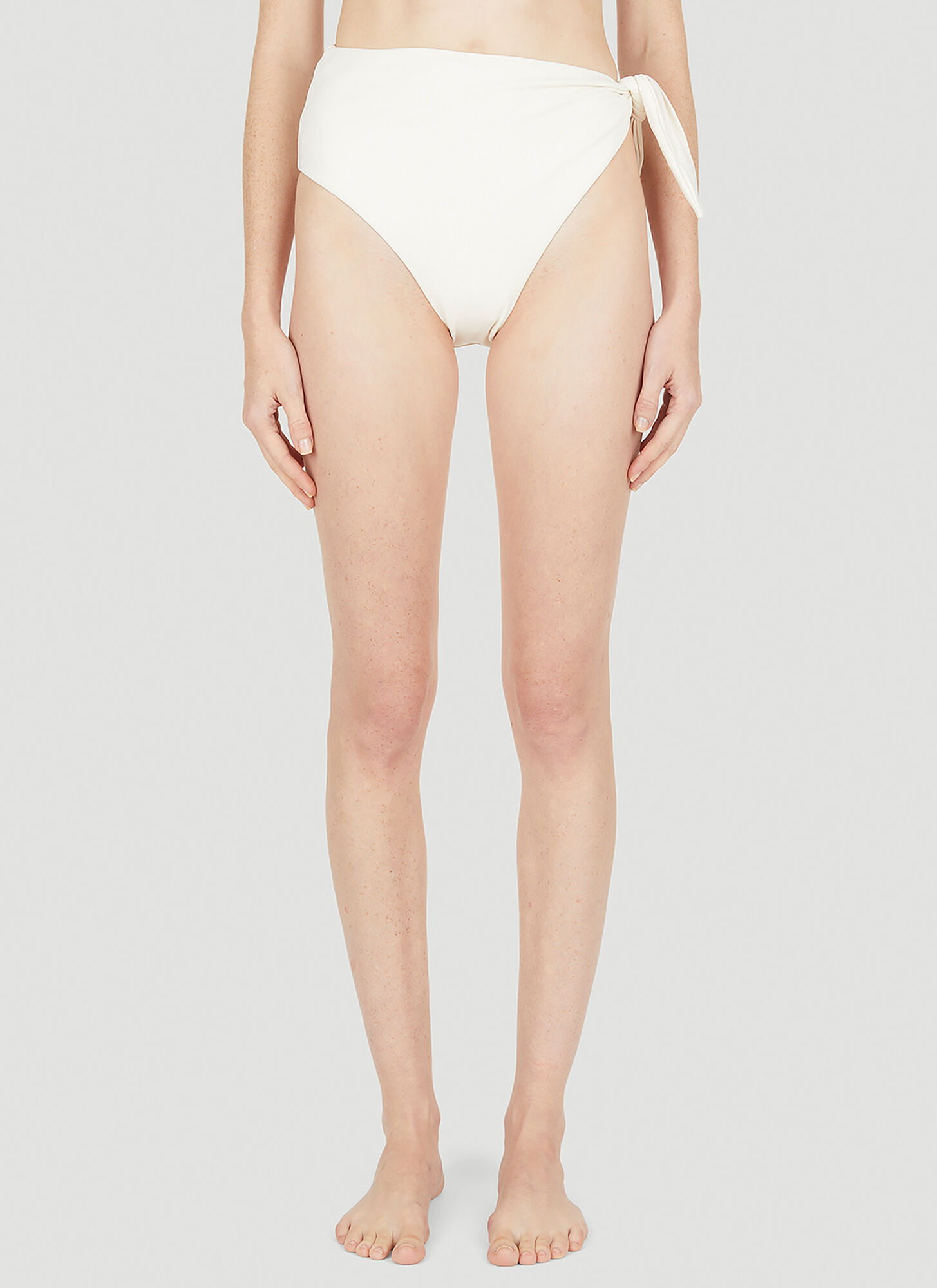 Ziah Asymmetric Tie Bik In White