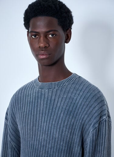 Balenciaga Ribbed Knit Sweater Light Blue bal0164003