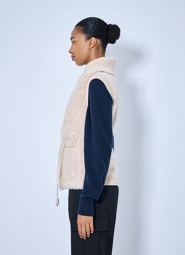 LN-CC® - Moncler: Sherpa-Lined Knitted Vest - Beige Moncler Sherpa-Lined Knitted Vest Beige mon0265108