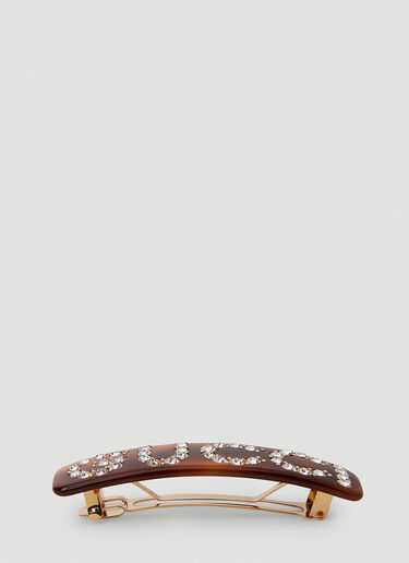 Gucci 水晶徽标发夹 棕色 guc0251301