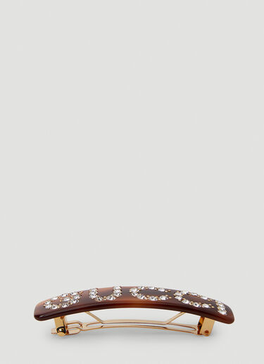 Crystal Logo Hair Clip Gucci Crystal Logo Hair Clip Brown guc0251301