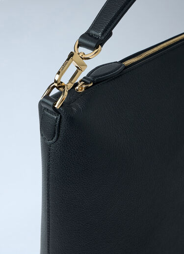 TOTEME Medium Bevel Grained Leather Shoulder Bag Black tot0263069