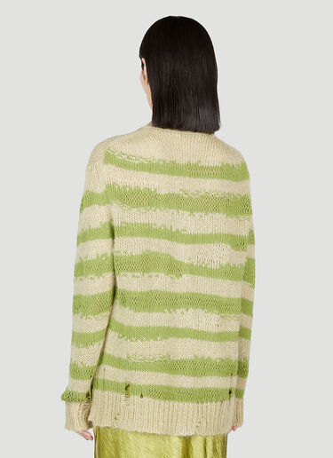 Acne Studios 仿旧条纹开衫 绿色 acn0253028