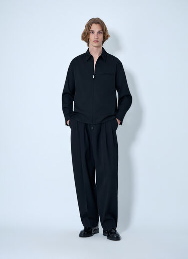 Jacquemus Zip-Front Cotton Shirt Black jac0164016