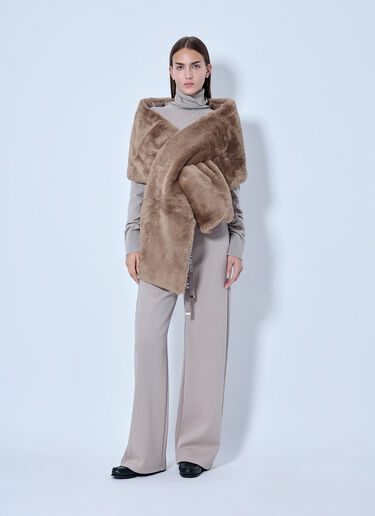 LN-CC® - Max Mara: Faux Fur Stole - Brown Max Mara Faux Fur Stole Brown max0266165