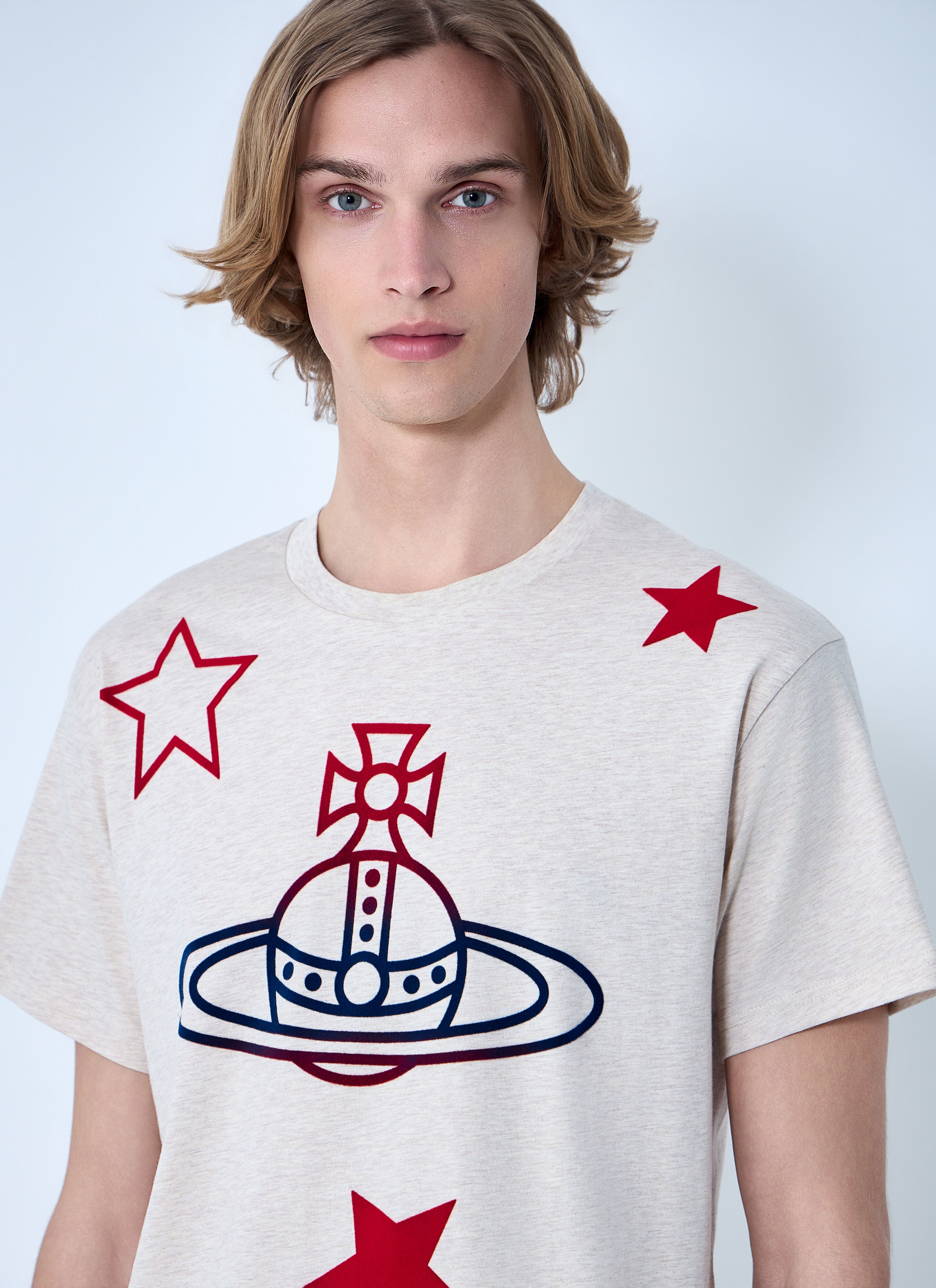 Vivienne Westwood Men's' Orb And Stars T-Shirt in Beige | LN-CC®