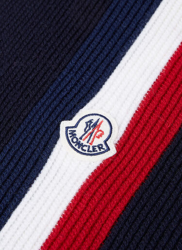 Moncler Tricolour Wool Scarf Navy mon0154045