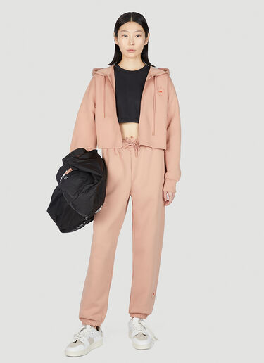 Logo Print Cropped Hooded Sweatshirt adidas by Stella McCartney Logo Print Cropped Hooded Sweatshirt Pink asm0251011
