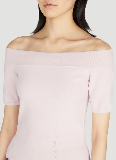 Alexander McQueen Off Shoulder Top Pink amq0251027