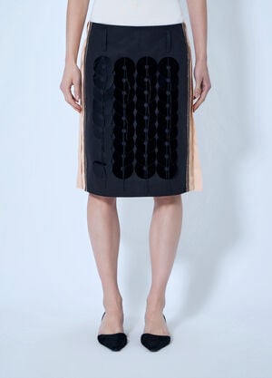 Marni Appliquéd Midi Skirt Black mni0266003