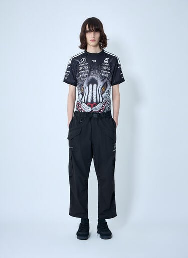 Y-3 MERCEDES Graphic Print Logo T-Shirt Black yyy0364073