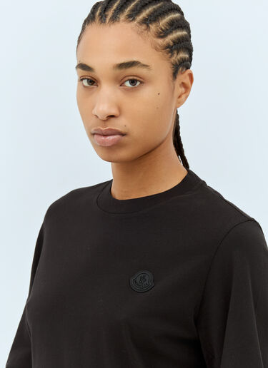 Moncler Logo Patch Long-Sleeve T-Shirt Black mon0259029