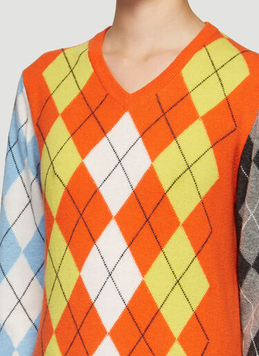 Pringle of Scotland Patchwork Argyle Sweater Orange pos0340004