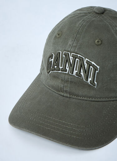 GANNI Logo Motif Baseball Cap Dark Grey gan0261042