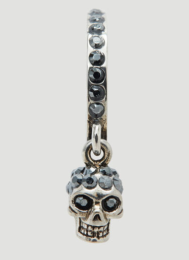 Alexander McQueen Skull Creole Mini Hoop Earrings Silver amq0243098
