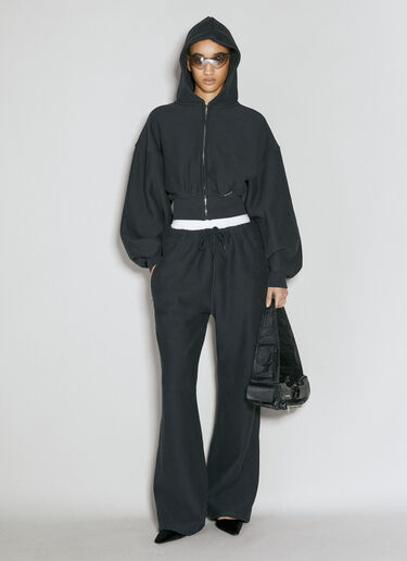 Cropped Zip-Up Hooded Sweatshirt Alexander Wang Cropped Zip-Up Hooded Sweatshirt Black awg0255021