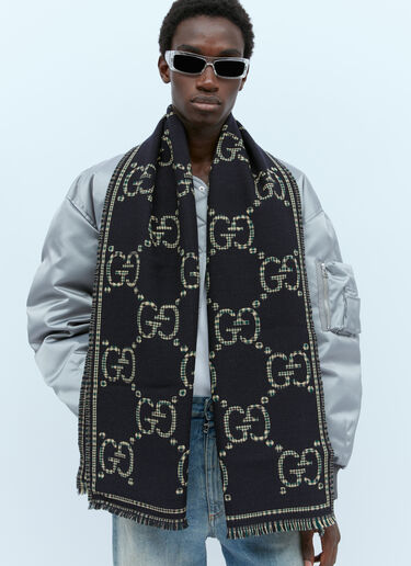 Gucci GG Wool Scarf Black guc0153092