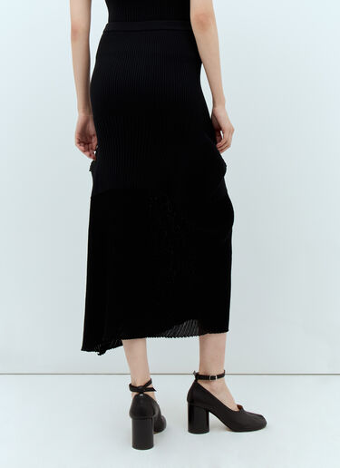 Issey Miyake SENSU KNIT ミディスカート ブラック ism0257009