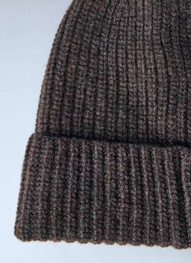 LN-CC® - Stone Island: Ribbed Knit Beanie - Dark Brown Stone Island Ribbed Knit Beanie Dark Brown sto0165034