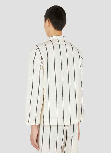 Tekla Striped Classic Pyjama Shirt White tek0351022