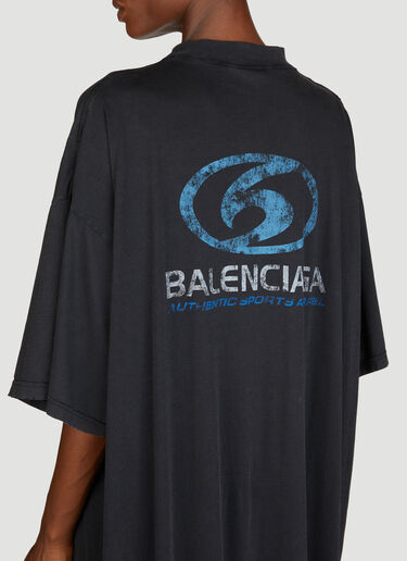 Balenciaga Surfer 超长 T 恤连衣裙 黑色 bal0255021