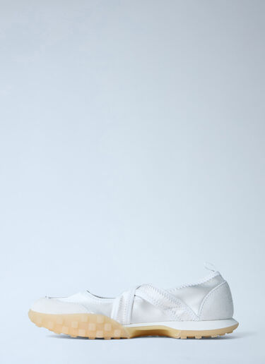 Jil Sander Satin Strap Slip-On Shoes White jil0264013