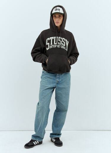 Logo Print Hooded Sweatshirt Stüssy Logo Print Hooded Sweatshirt Black sts0157011