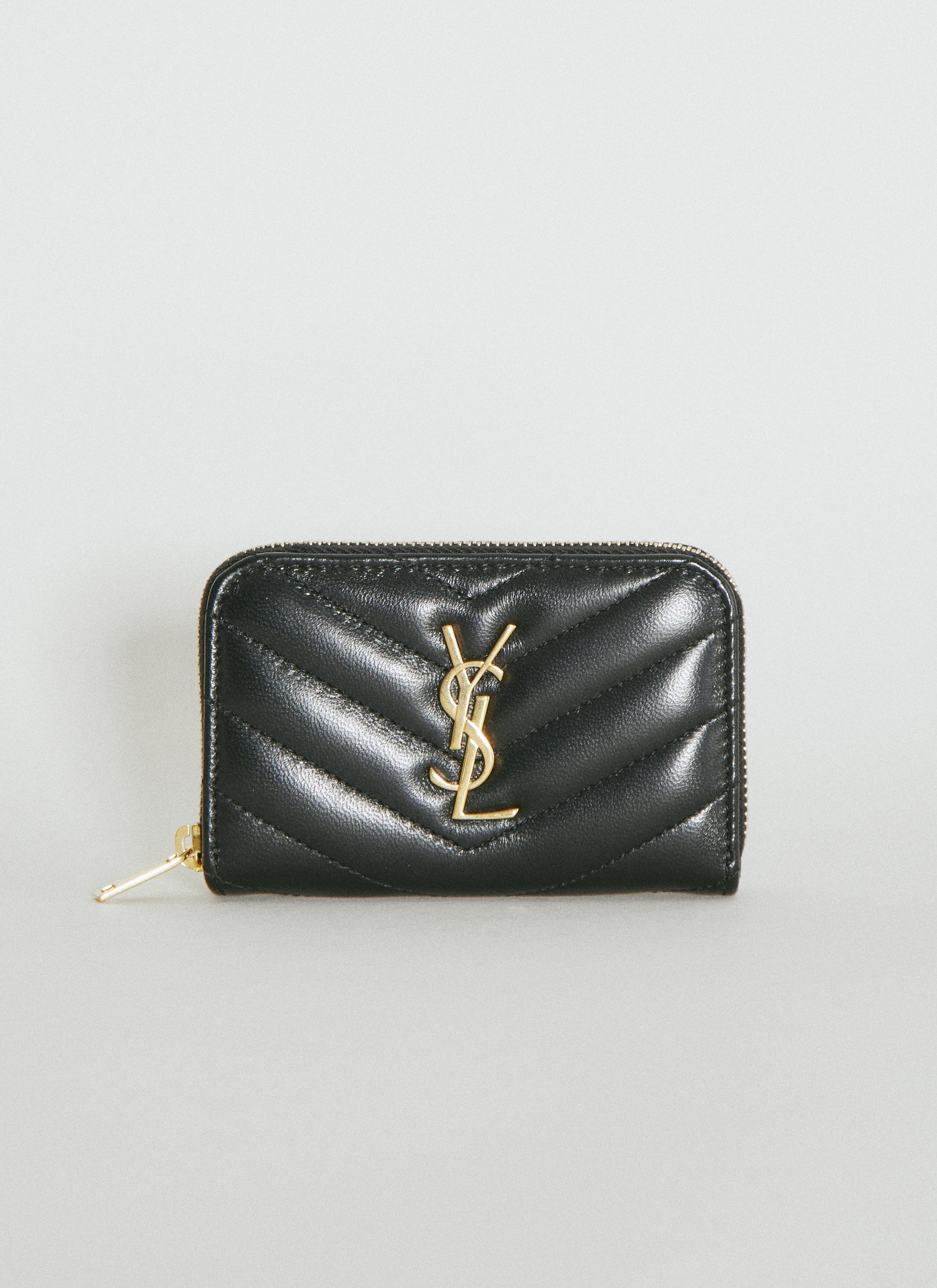 Saint Laurent Women s Cassandre Matelass Coin Wallet in Black