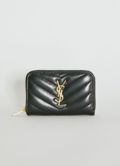 YSL black zip wallet