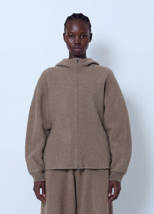Max Mara Hooded Wool-Blend Sweatshirt Beige max0266203