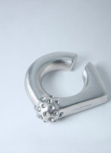 Rick Owens Orb Ear Cuff Silver ric0263077