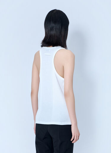 Jean Paul Gaultier Ribbed Tank Top with Metallic Hardware White jpg0364003