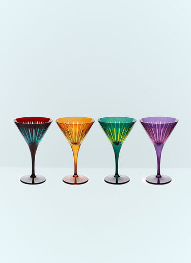 L'Objet Set Of Four Prism Martini Glasses Multicolour wps0691619