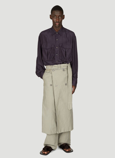 Dries Van Noten Tailored Wrap-Around Pants Grey dvn0156009