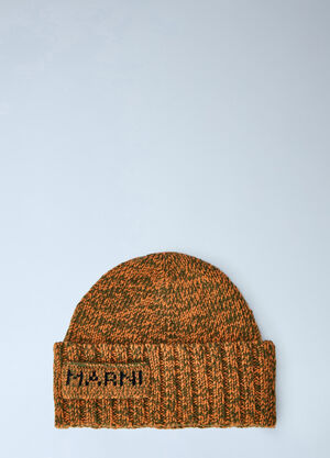 Marni Knitted Logo Beanie Orange mni0166002