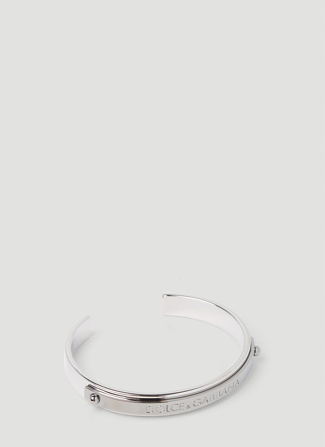 Shop Dolce & Gabbana Engraved Logo Bracelet In Silver