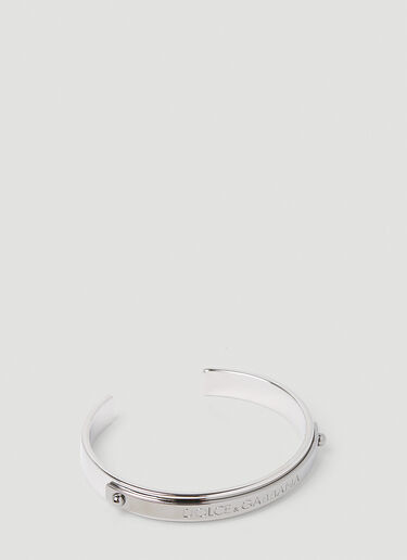 Dolce & Gabbana 徽标刻花手镯 银色 dol0153017
