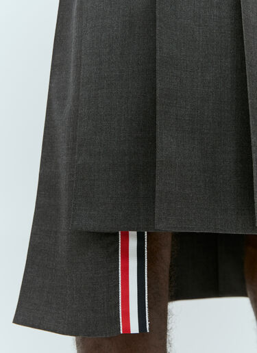 Thom Browne Super 120'S Twill Pleated Skirt Grey thb0153014