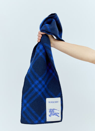 Burberry Check Wool Scarf Navy bur0355002