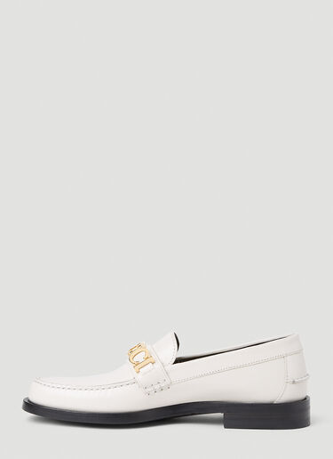 Gucci Logo Plaque Loafers White guc0252089