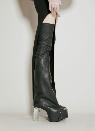 Rick Owens Flared Platform High Boots Black ric0254016